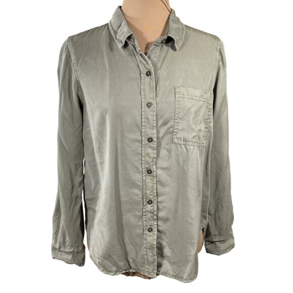 Knox Rose Button Front Shirt Army Green Size XS Extra Small Lyocell - Picture 1 of 5